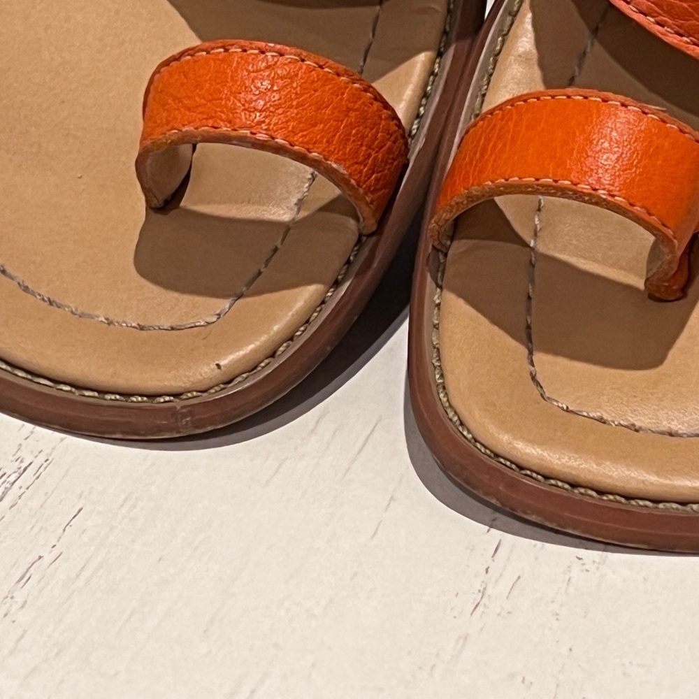 Henry Ferrera Orange Slide Sandals - Picture 7 of 9